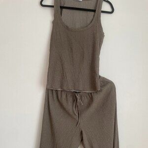 Zara M/L Checkered/Gingham Pant/Tank Set